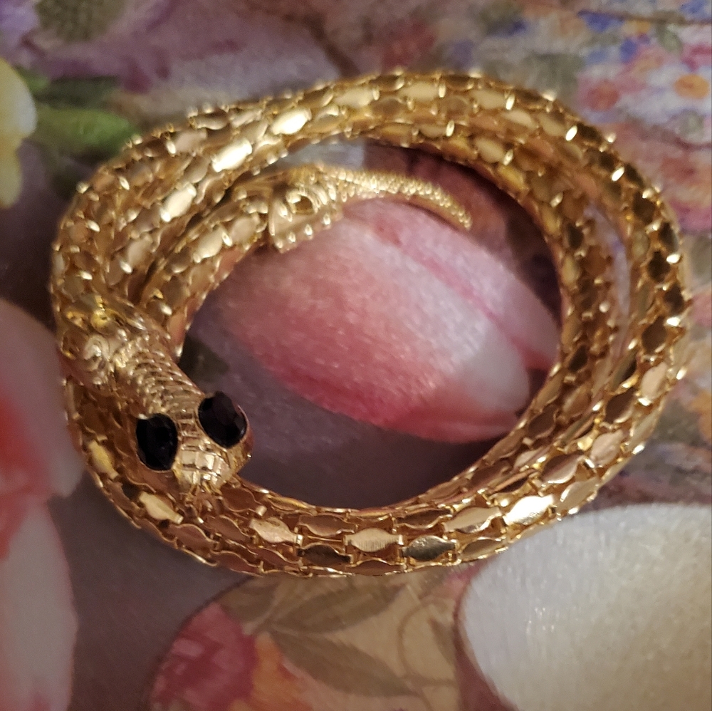 Gently Used Metal Coil Snake Bracelet